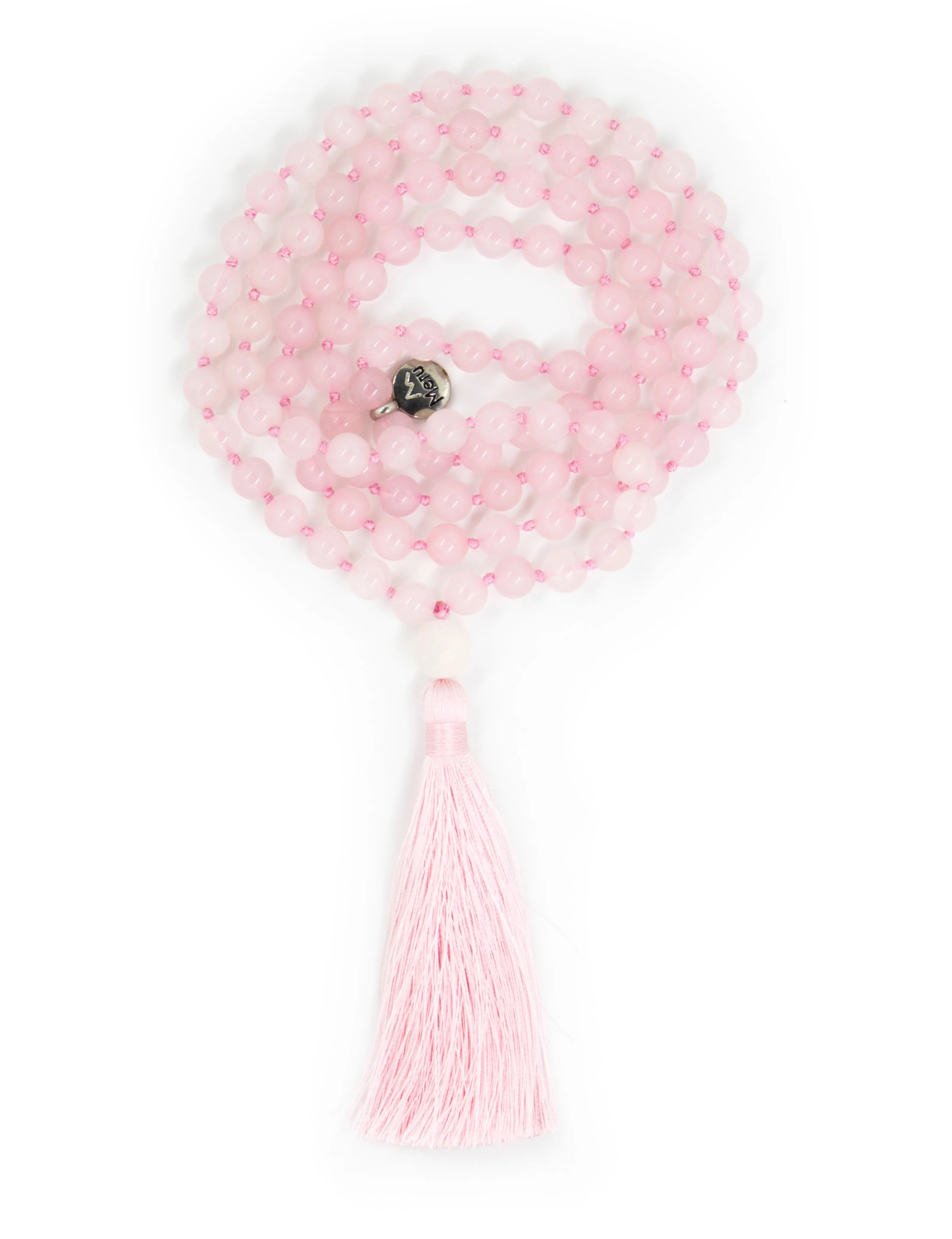 Rose Quartz Mala Beads Necklace - "I am Enough"