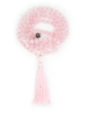 Rose Quartz Mala Beads Necklace - "I am Enough"