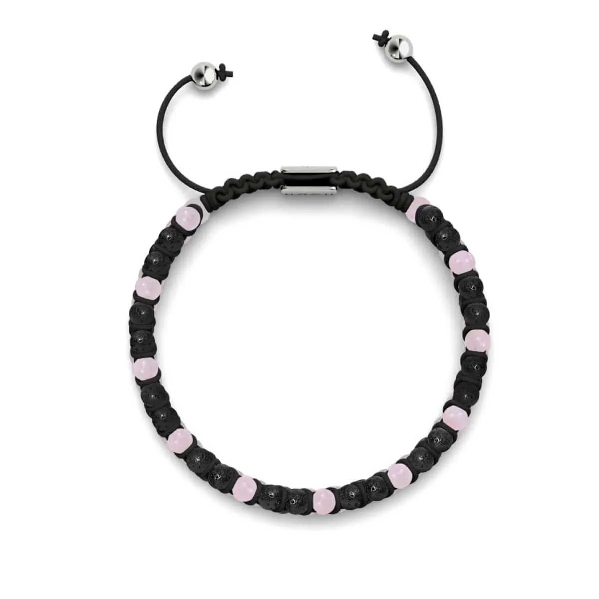 Rose Quartz x Lava Rock | .925 Sterling Silver | Mini Diffuser Bracelet