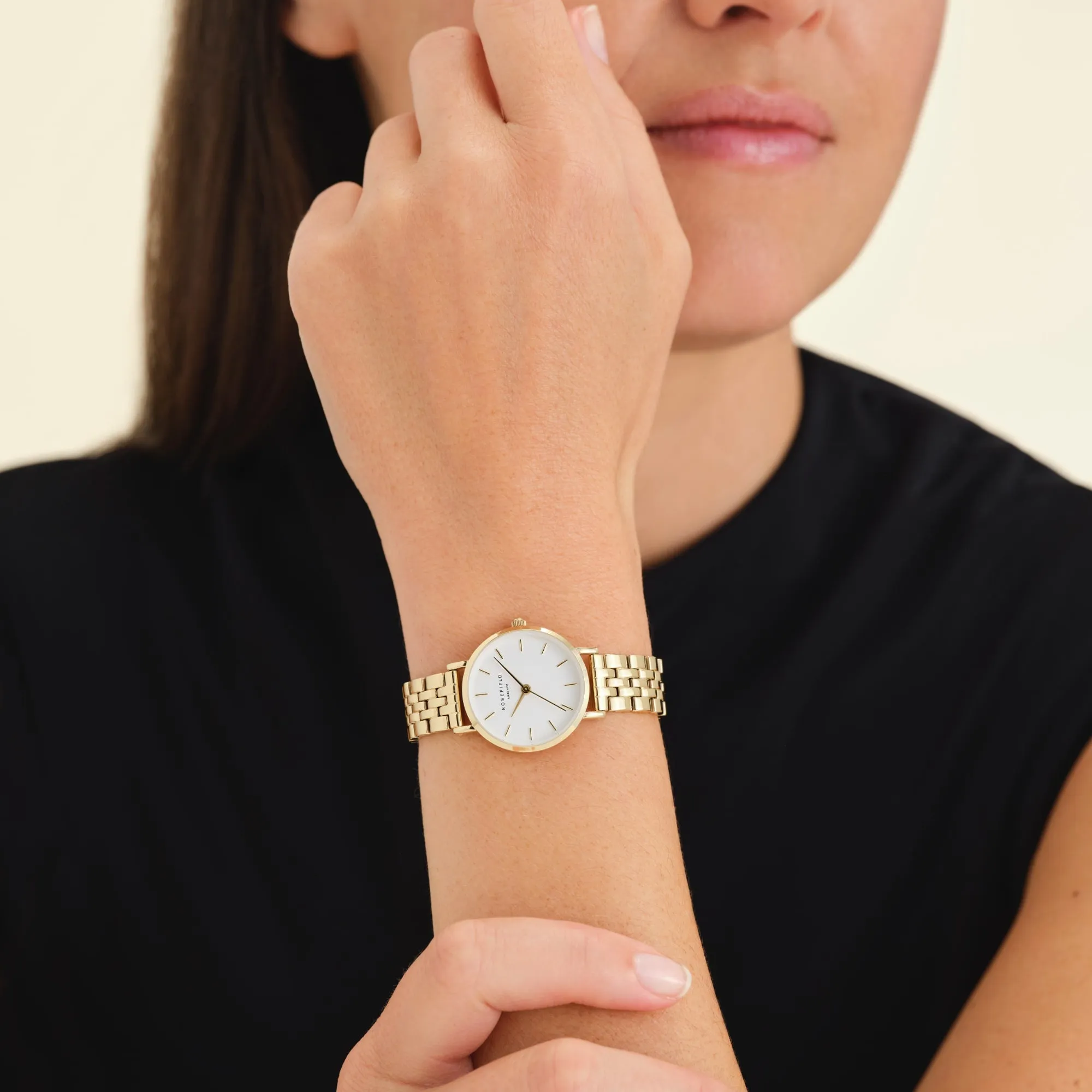 Rosefield Small Edit White Gold Ladies Bracelet watch