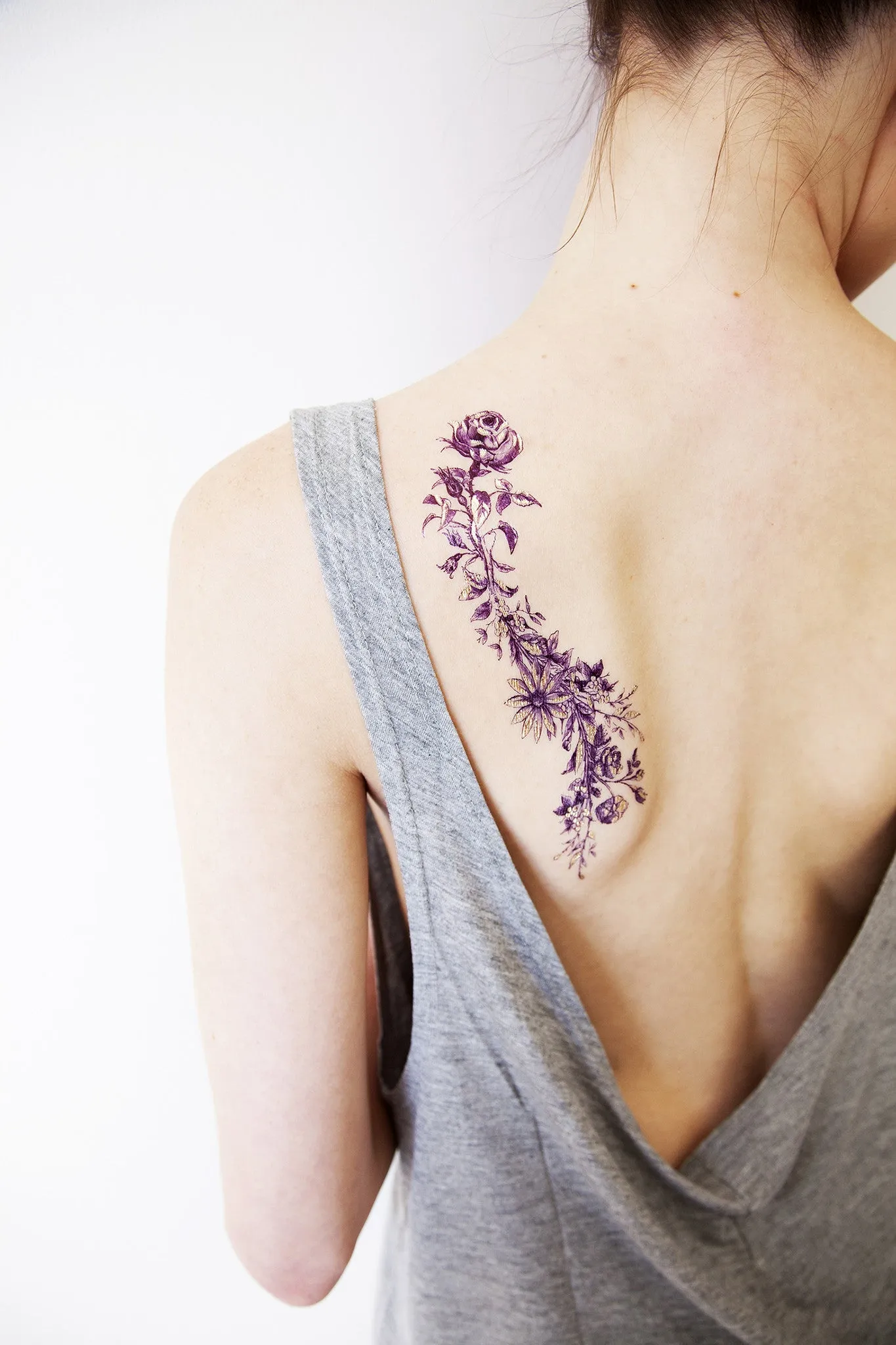 Rosy and Daisy Bracelet (Gold) Temporary Tattoo