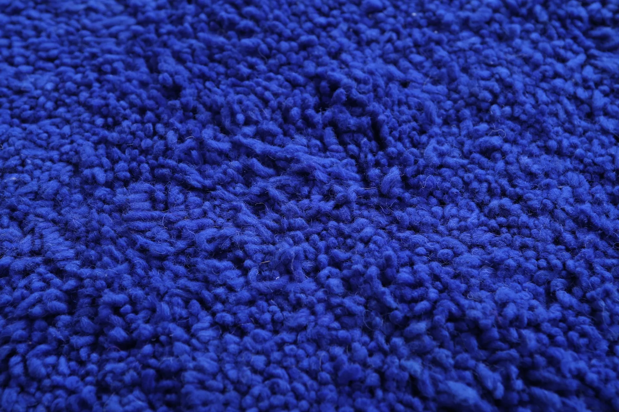 Round berber handmade rug - custom blue wool rug