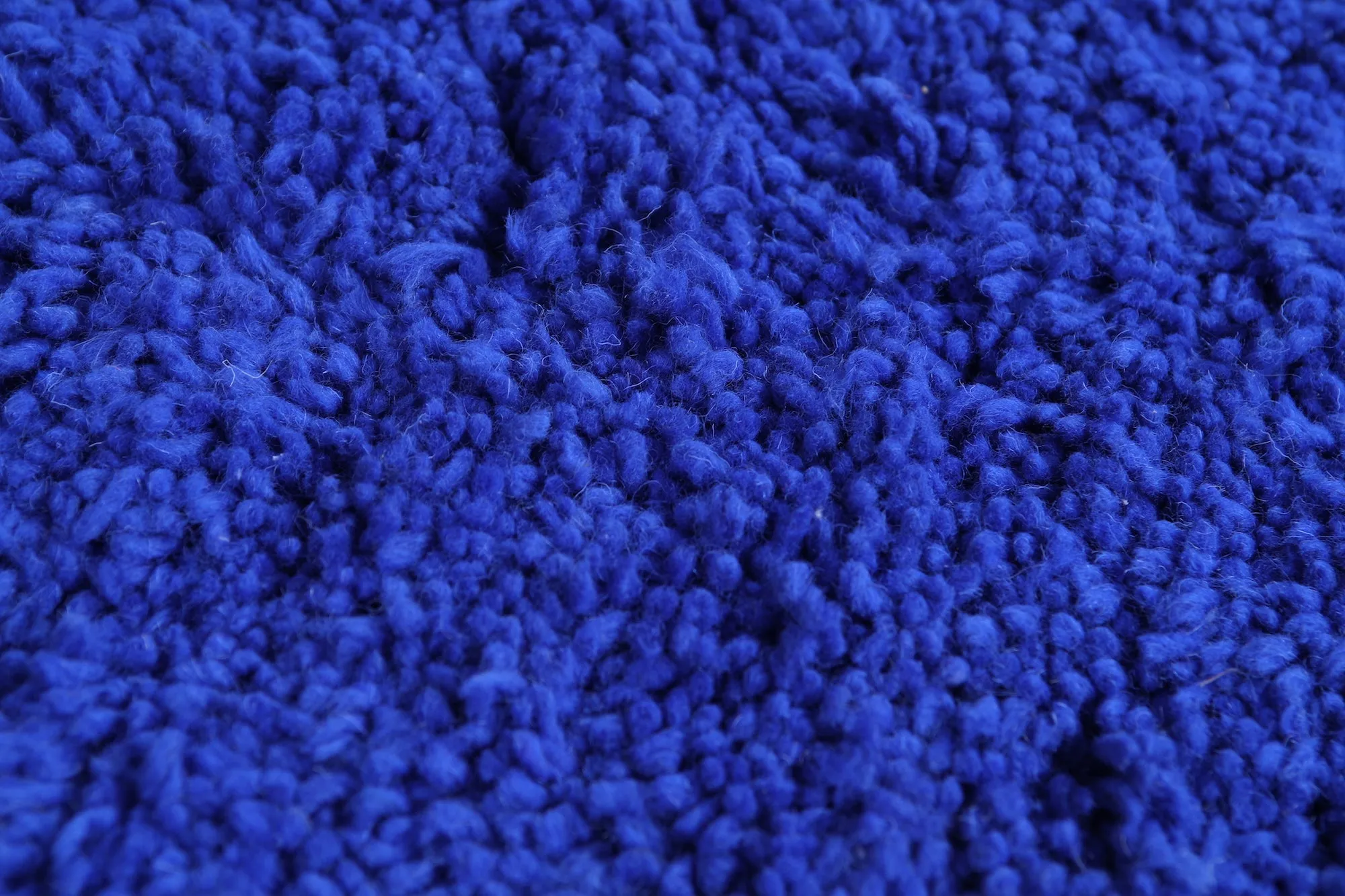 Round berber handmade rug - custom blue wool rug