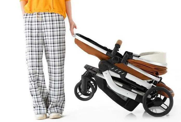 Royal Brown Upgraded Luxury 3-in-1 Baby Stroller & Car Seat