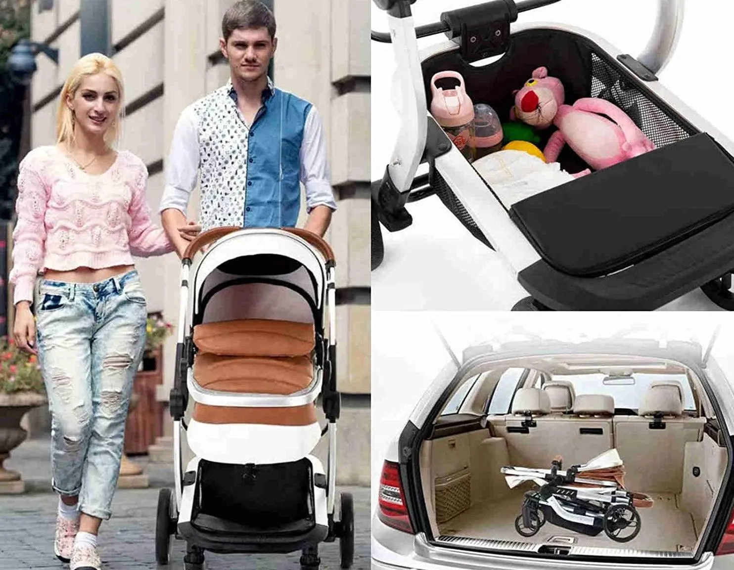 Royal Brown Upgraded Luxury 3-in-1 Baby Stroller & Car Seat