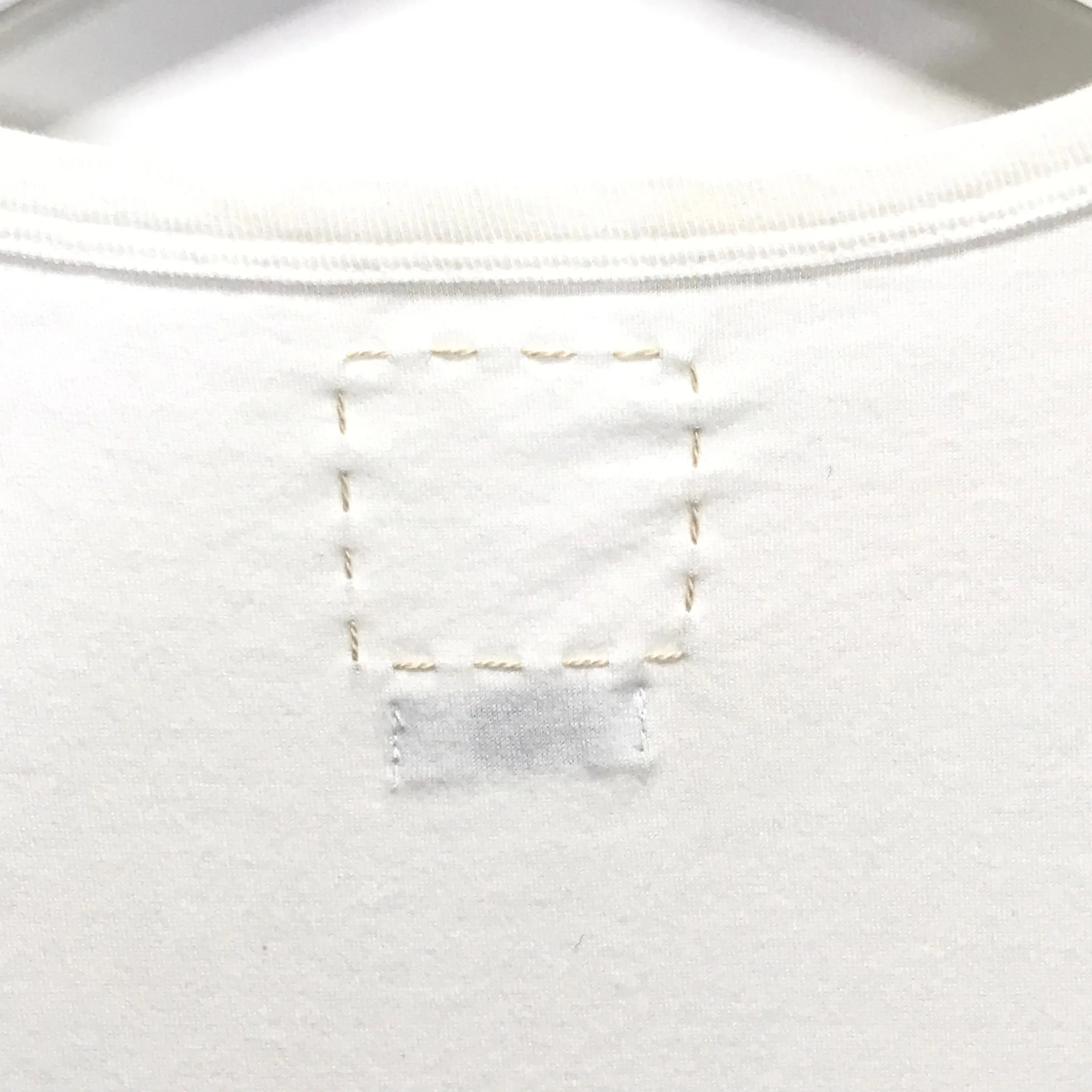 [S] Visvim Blanket Pocket Tee S/S Indigo Pattern White