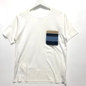 [S] Visvim Blanket Pocket Tee S/S Indigo Pattern White