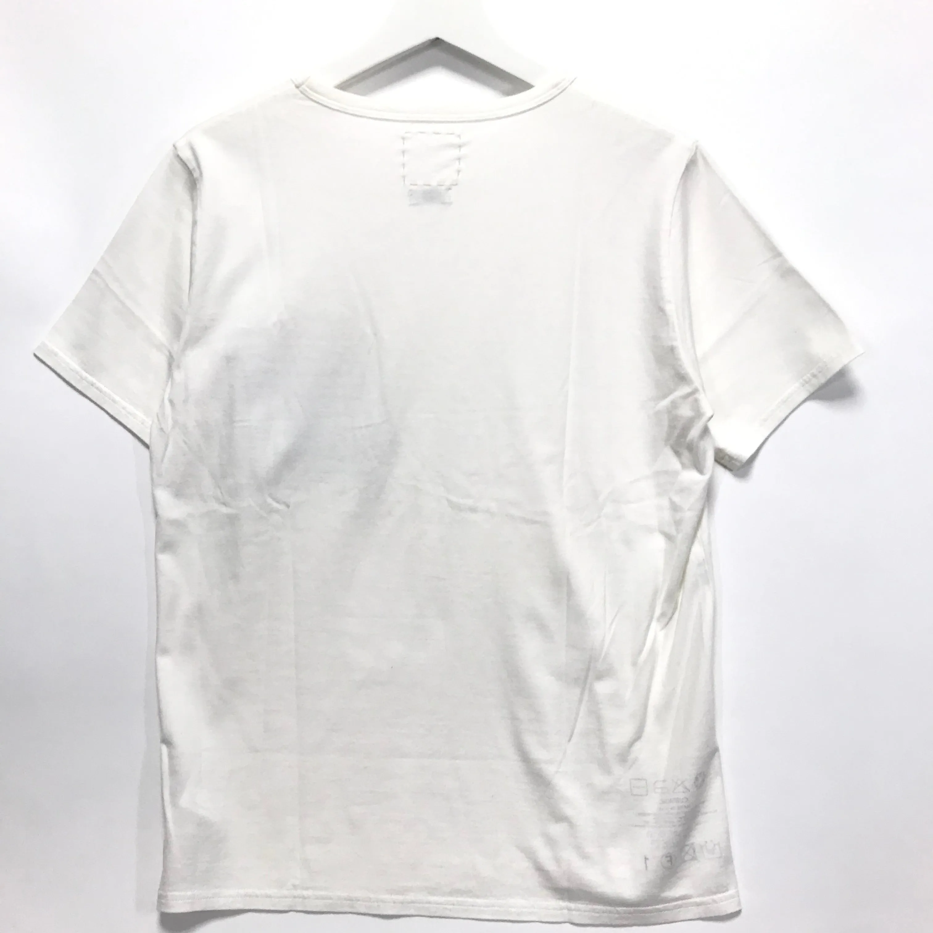 [S] Visvim Blanket Pocket Tee S/S Indigo Pattern White