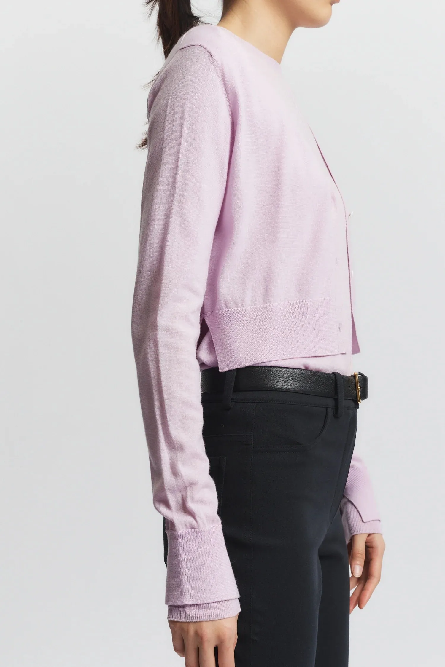 Saint Art New York - Nixon Cropped Cardigan (Lilac)