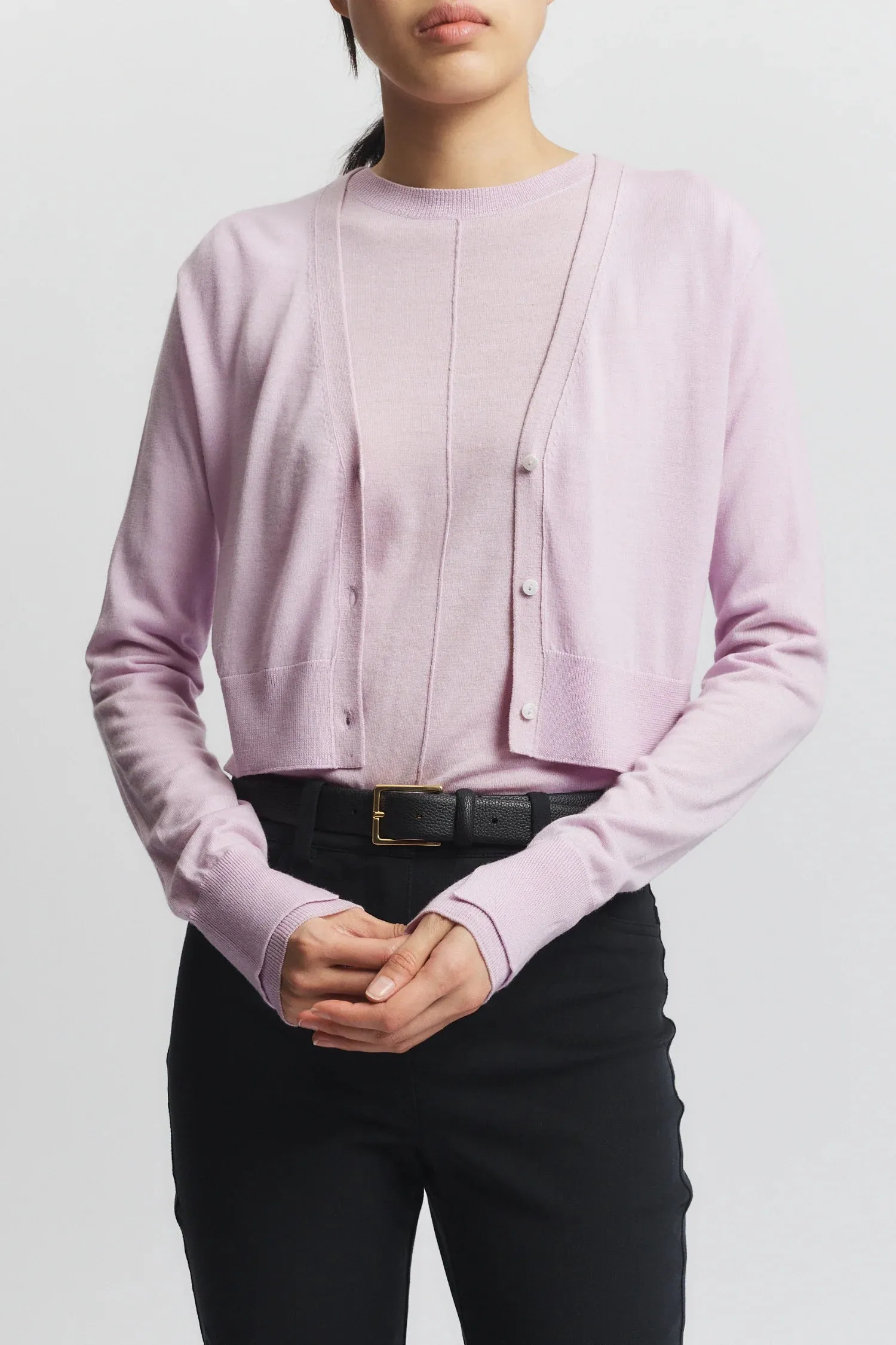 Saint Art New York - Nixon Cropped Cardigan (Lilac)