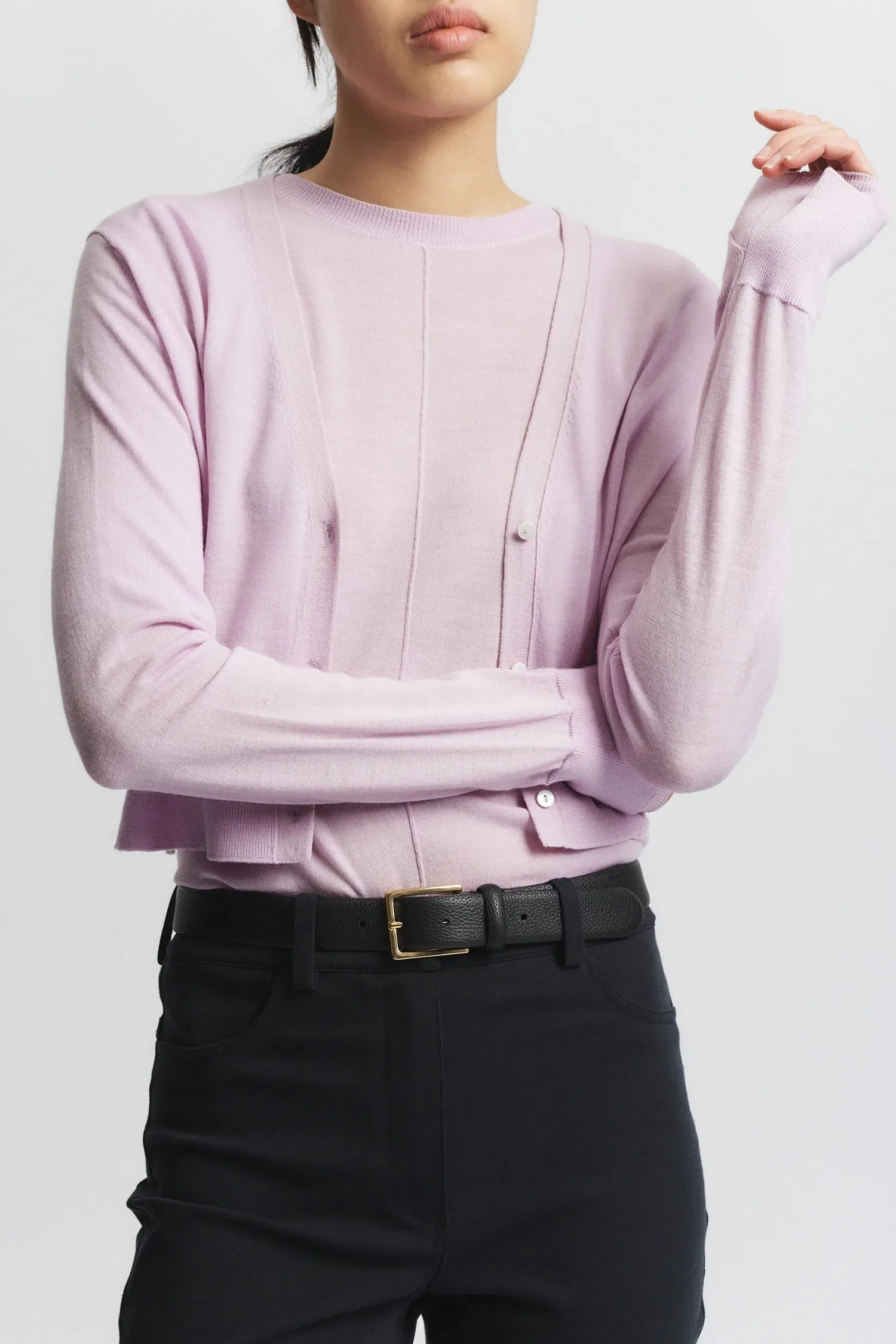 Saint Art New York - Nixon Cropped Cardigan (Lilac)