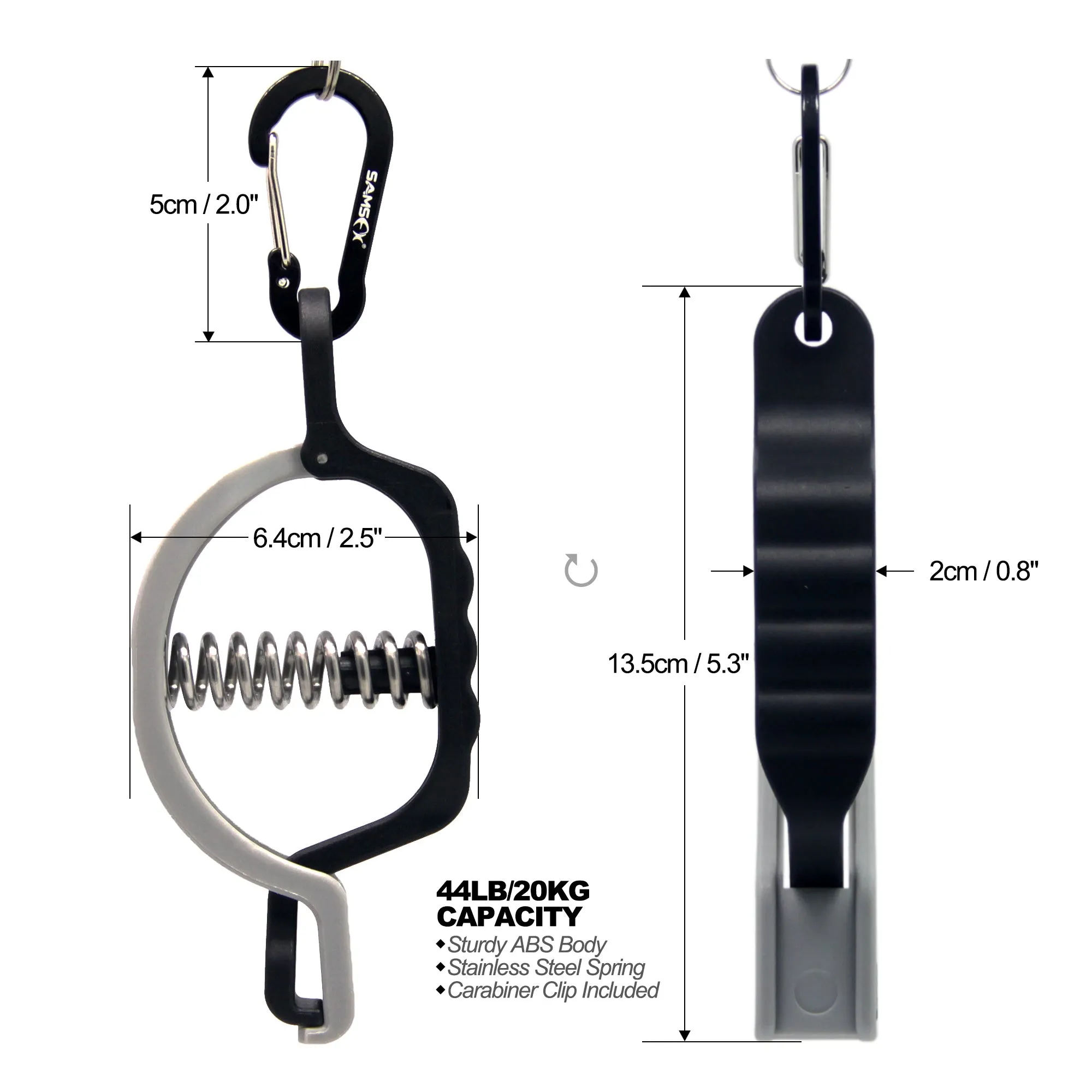 SAMSFX Fishing Mini Fish Lip Gripper and Mechanical Hanging Scale