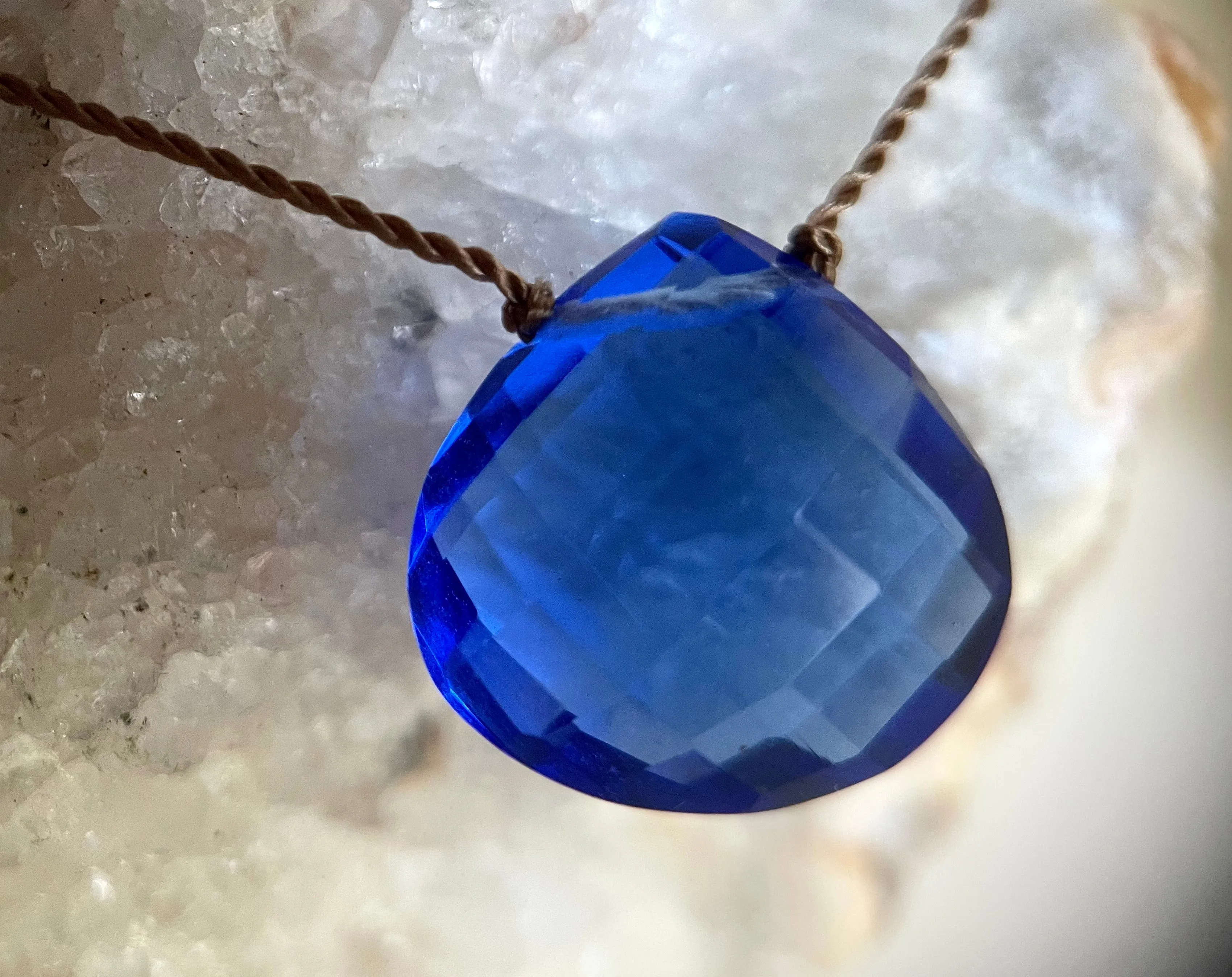 Sapphire Quartz Cord Necklace