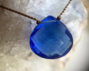 Sapphire Quartz Cord Necklace