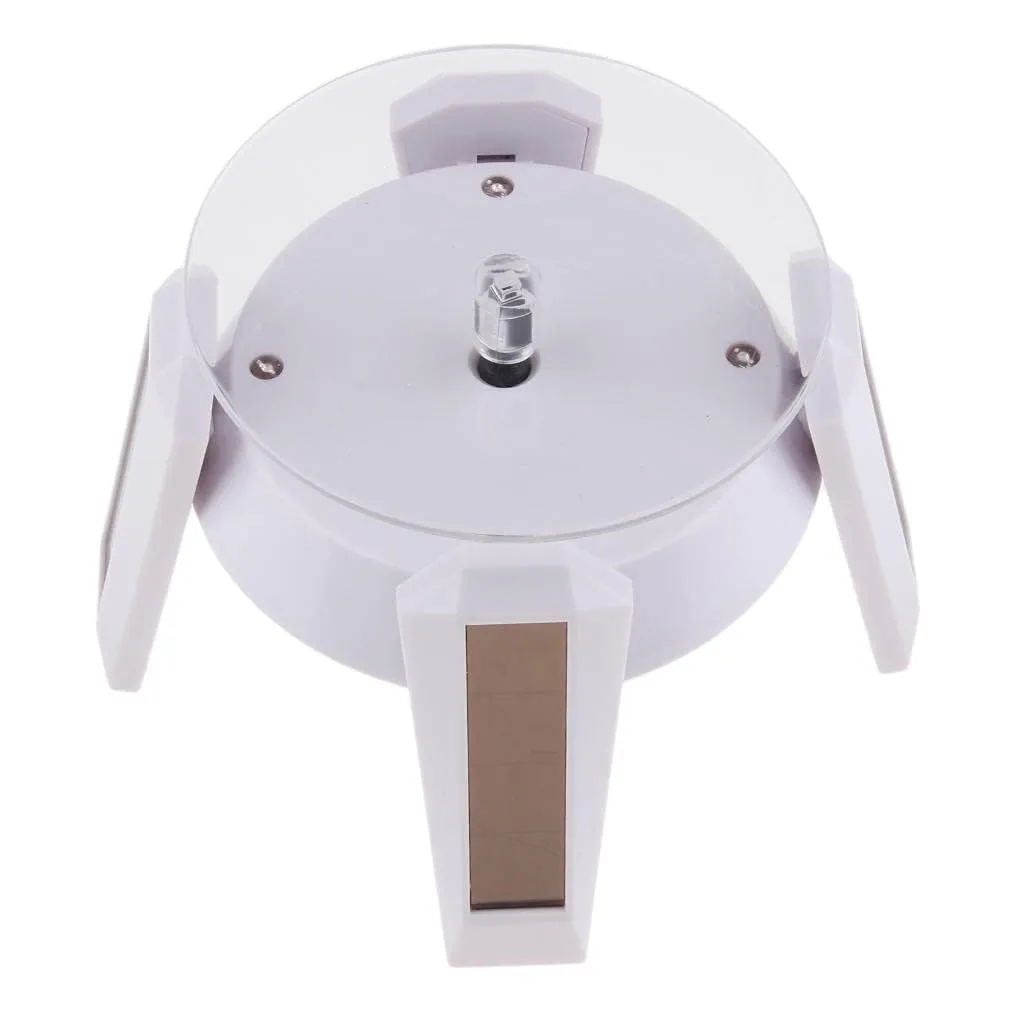 SAUDEEP INDIA Solar Powered 360° Rotating Display Stand with LED Light - Ideal for Watches, Phones, and Jewelry(Model 01)