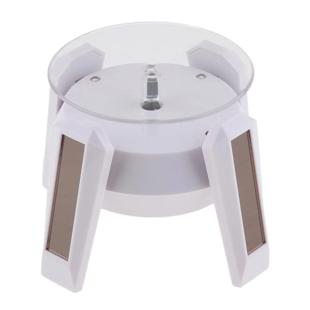 SAUDEEP INDIA Solar Powered 360° Rotating Display Stand with LED Light - Ideal for Watches, Phones, and Jewelry(Model 01)