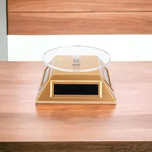 SAUDEEP INDIA Solar Powered 360° Rotating Display Stand with LED Light - Ideal for Watches, Phones, and Jewelry(Model 02)