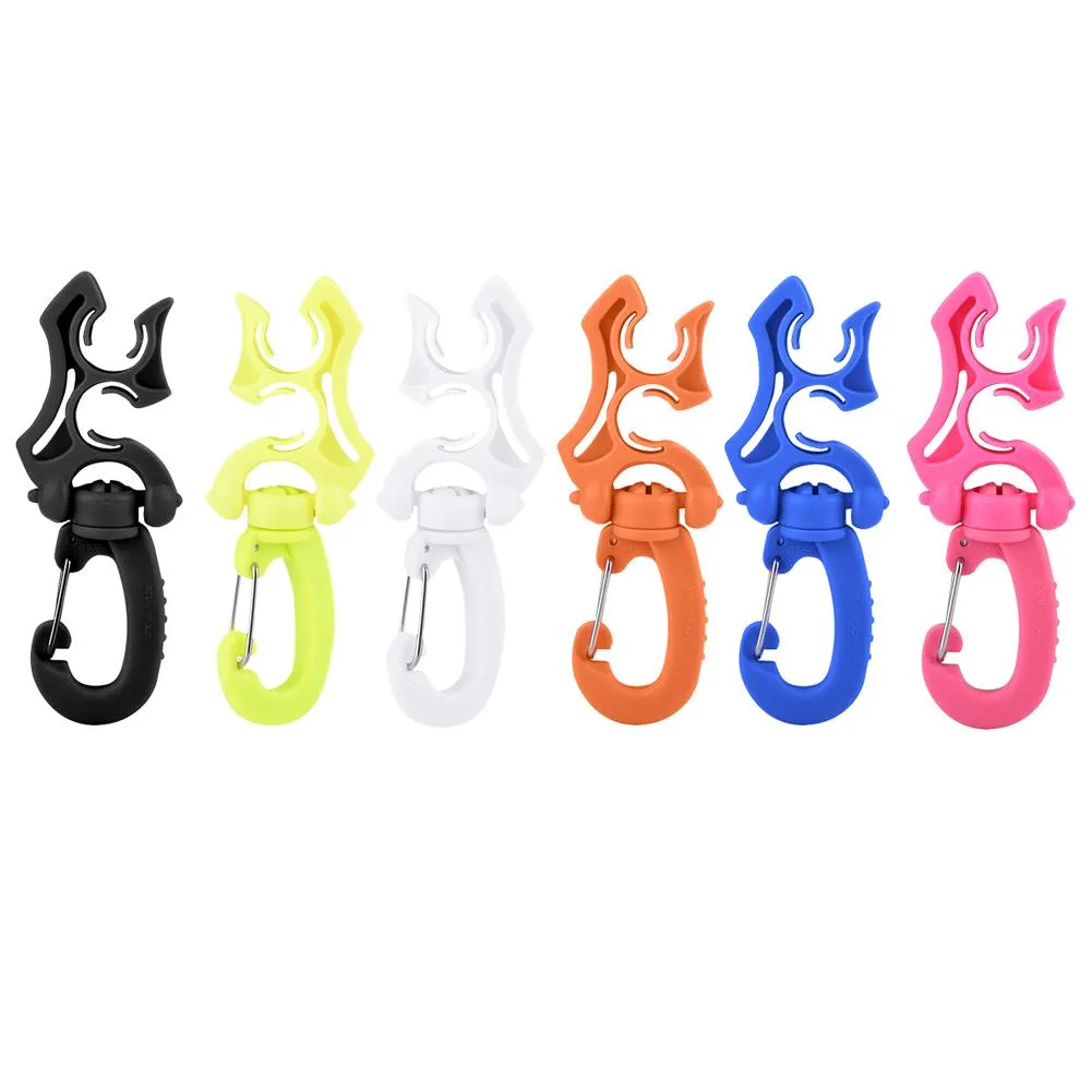 Scuba Diving Regulator Double BCD Hose Holder with Clip Buckle Hook