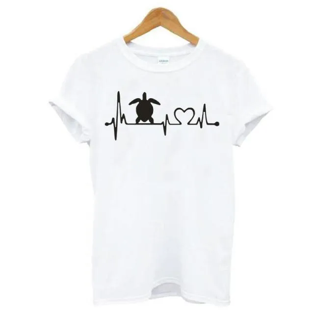 Scuba diving T-Shirt for Women | Sea Turtle Heartbeat Lifeline
