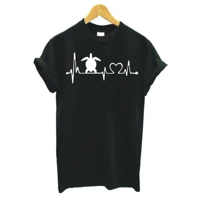 Scuba diving T-Shirt for Women | Sea Turtle Heartbeat Lifeline