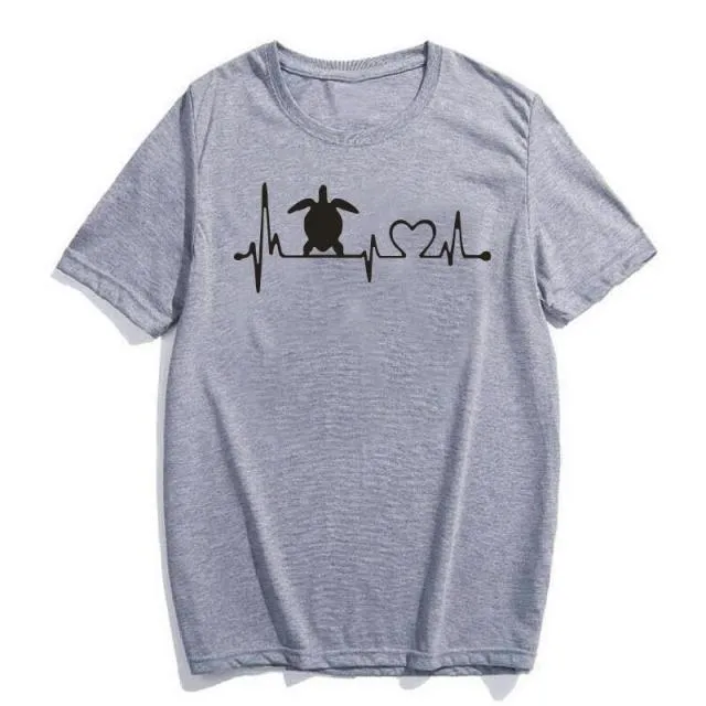 Scuba diving T-Shirt for Women | Sea Turtle Heartbeat Lifeline