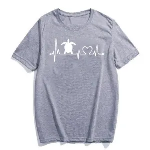 Scuba diving T-Shirt for Women | Sea Turtle Heartbeat Lifeline