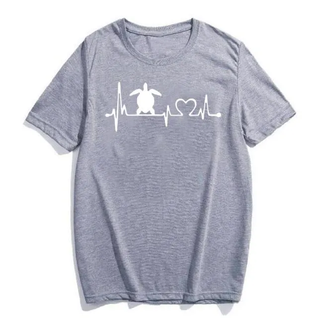 Scuba diving T-Shirt for Women | Sea Turtle Heartbeat Lifeline