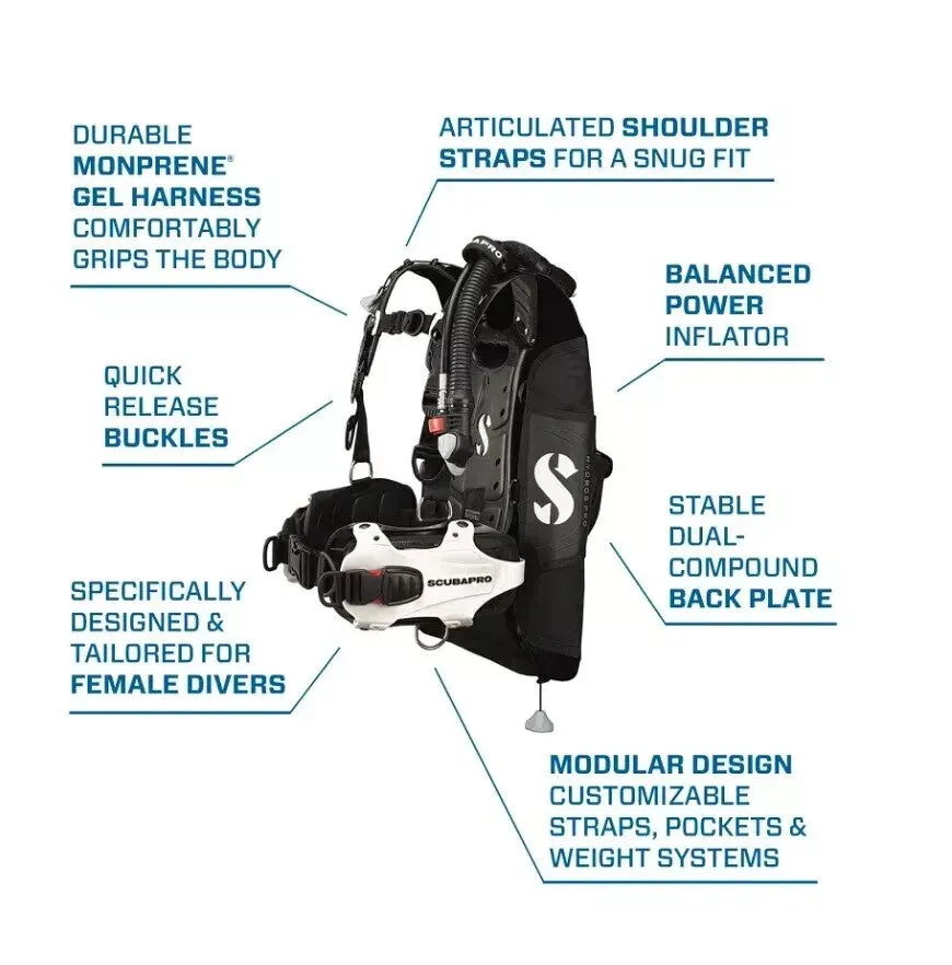 Scubapro Hydros Pro Scuba Dive XL - XXL Weight Integrated Men's BCD White