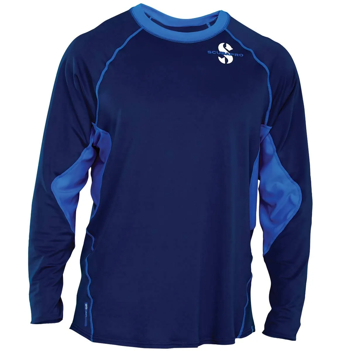 SCUBAPRO Men's Channel Flow UPF 50 Rash Guard Diving Shirt, Long-Sleeve, X-Large, Aegean Blue