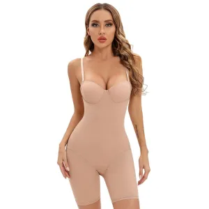 Sculpt Your Silhouette with Women's Underwire Body Shaper Bodysuit - Seamless Shapewear Romper for Flattering Curves