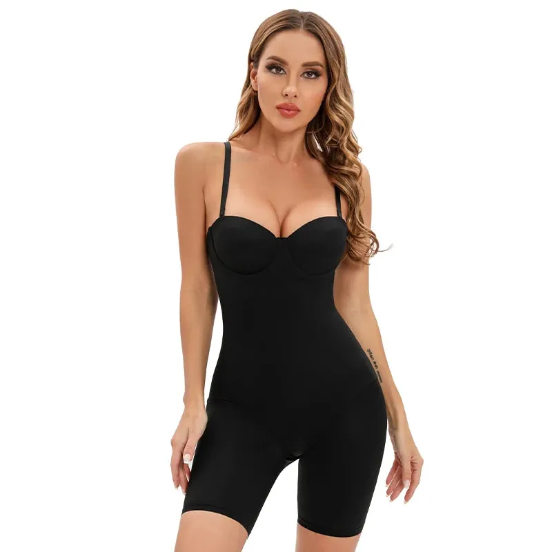 Sculpt Your Silhouette with Women's Underwire Body Shaper Bodysuit - Seamless Shapewear Romper for Flattering Curves