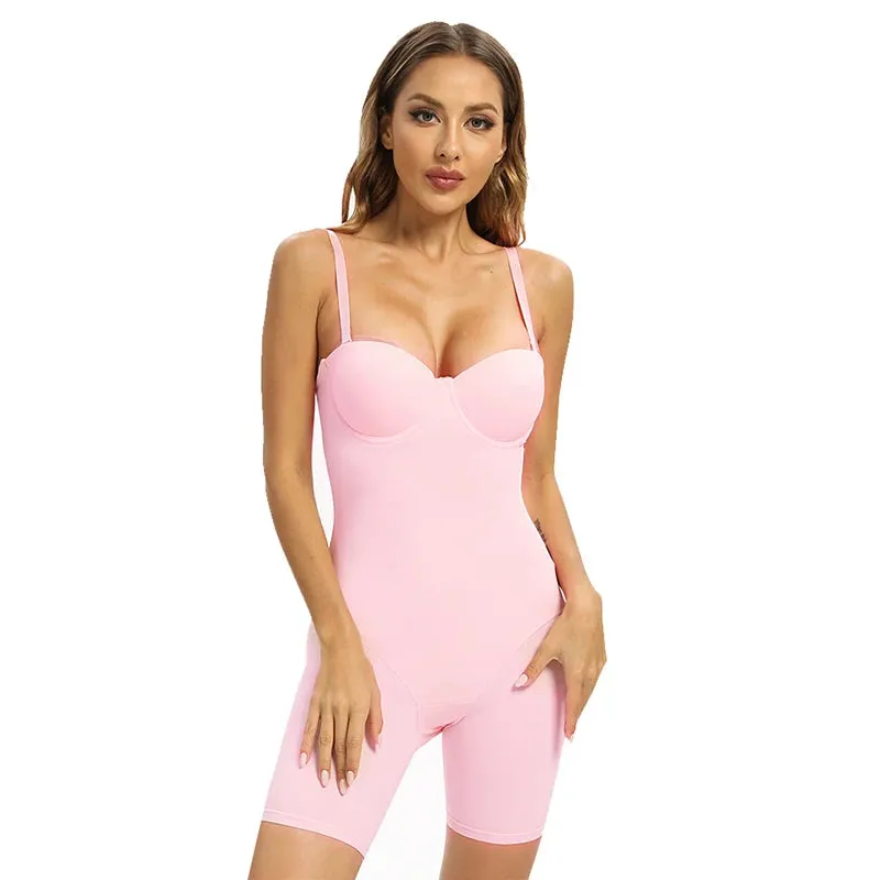 Sculpt Your Silhouette with Women's Underwire Body Shaper Bodysuit - Seamless Shapewear Romper for Flattering Curves