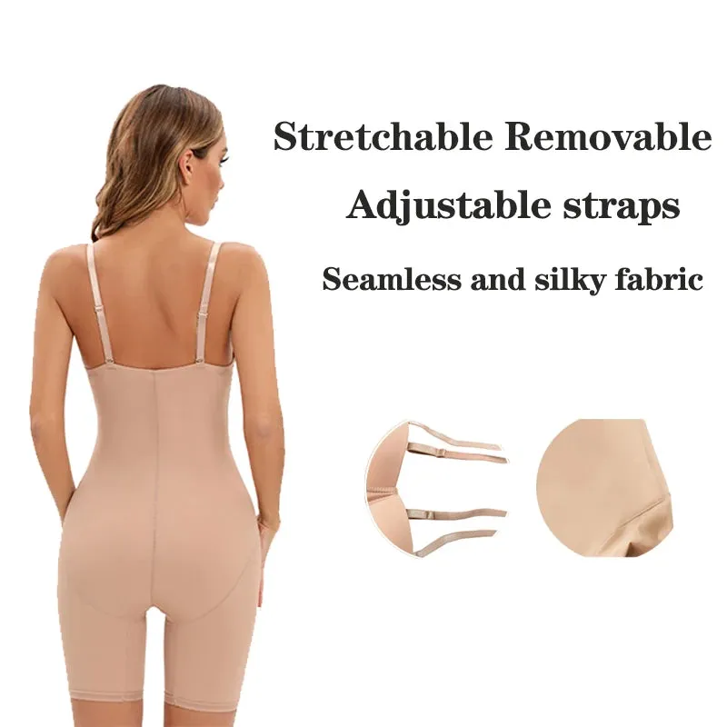 Sculpt Your Silhouette with Women's Underwire Body Shaper Bodysuit - Seamless Shapewear Romper for Flattering Curves