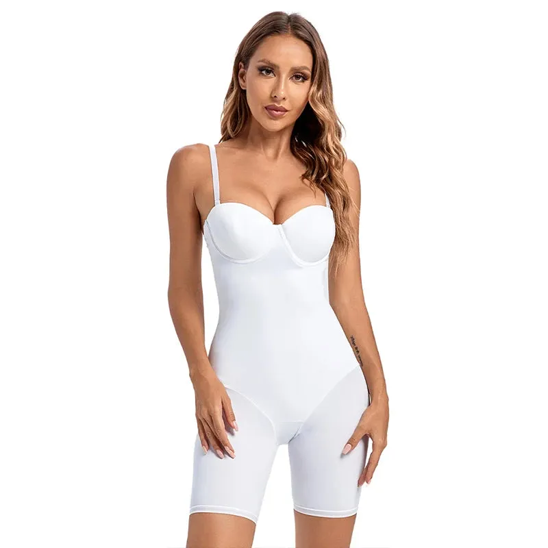 Sculpt Your Silhouette with Women's Underwire Body Shaper Bodysuit - Seamless Shapewear Romper for Flattering Curves