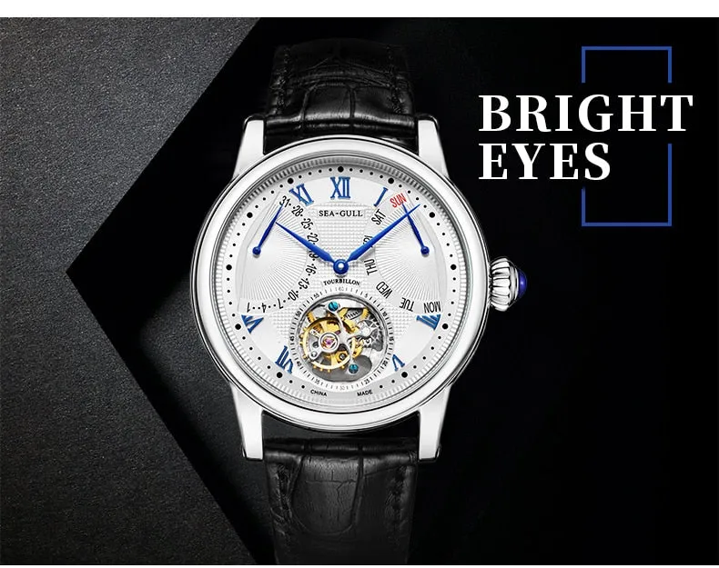 Sea-Gull Automatic mechanical watch with Tourbillon , day and date complication. Calibre: ST8004ZS Model: 818901
