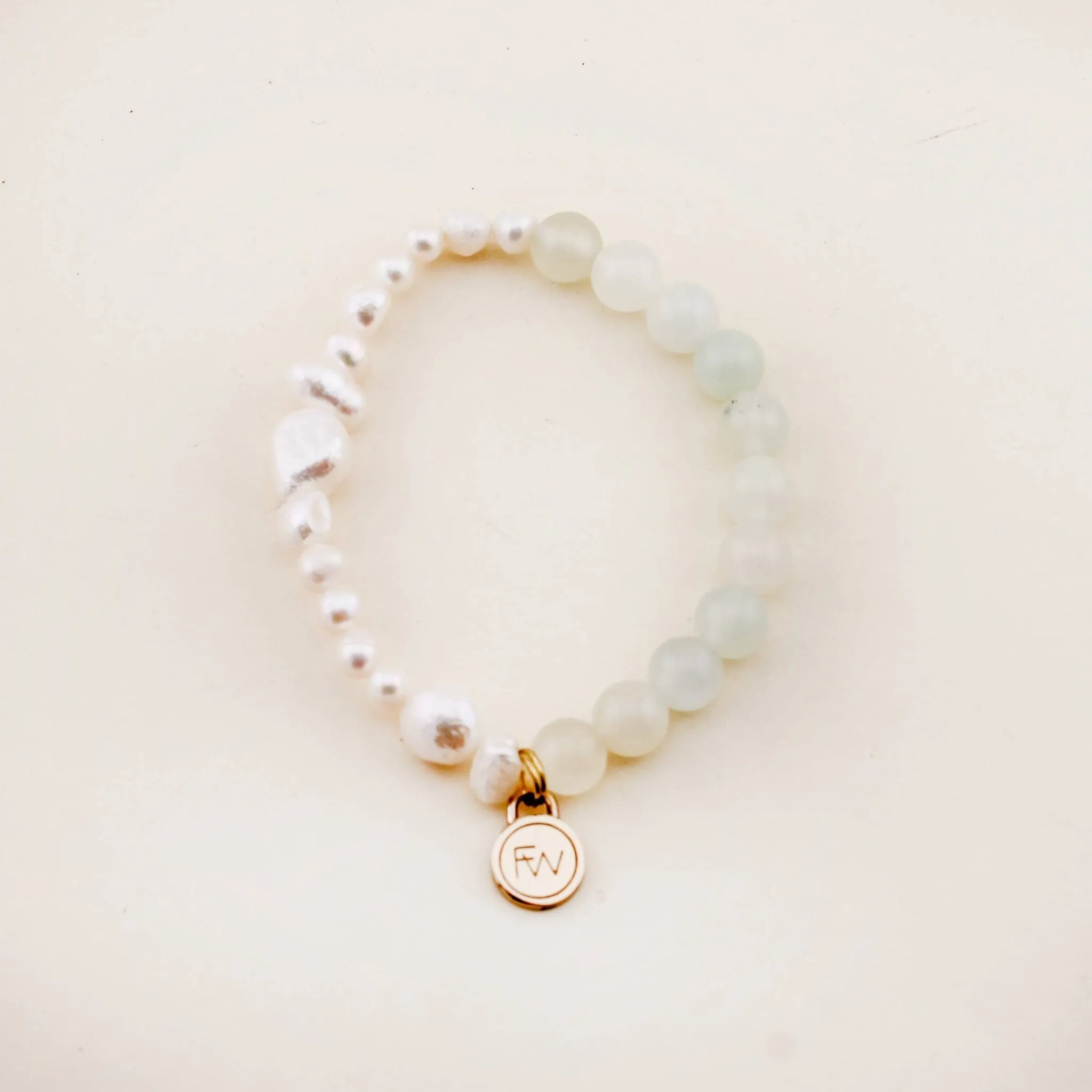 Seafoam Jade and Pearl Beaded Bracelet