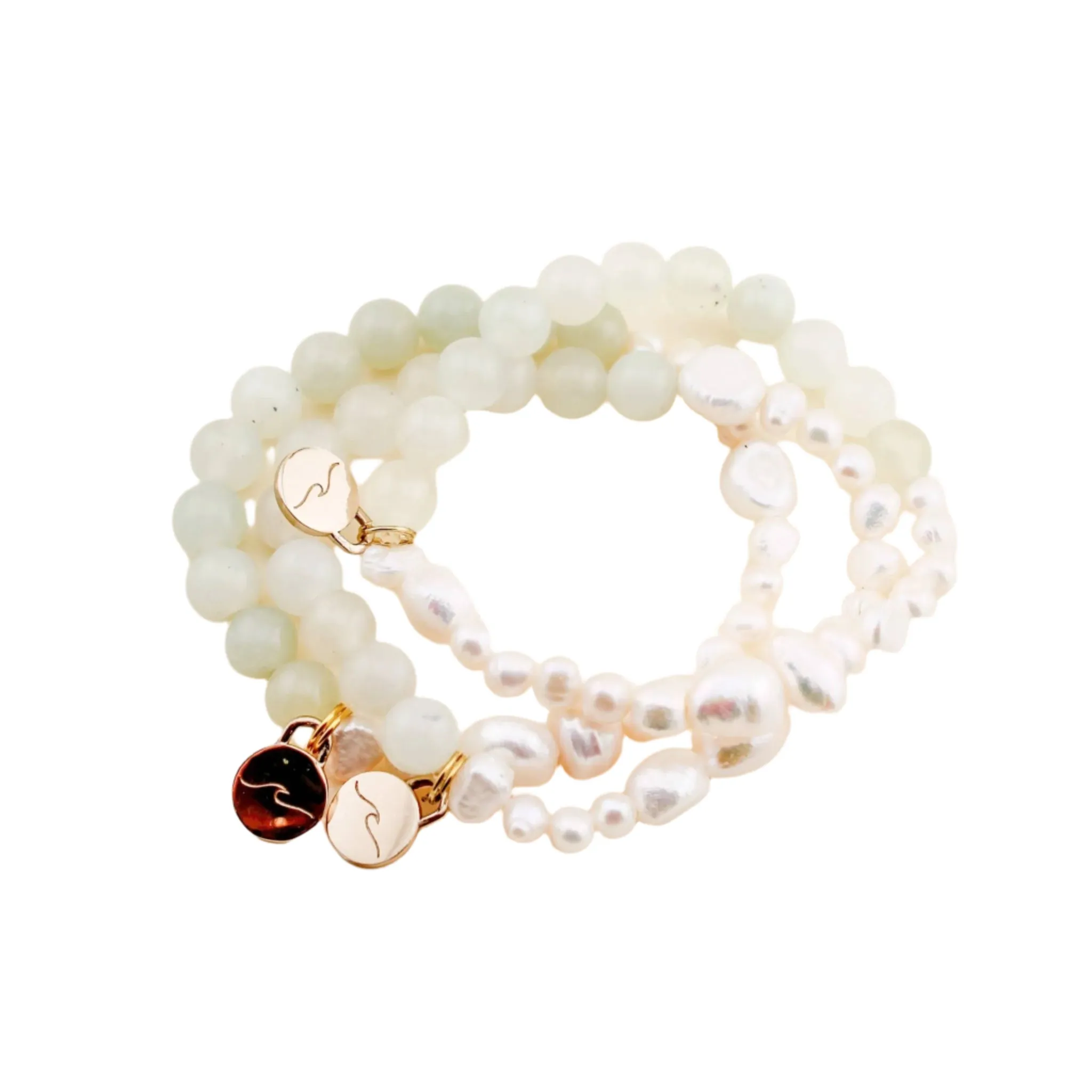 Seafoam Jade and Pearl Beaded Bracelet
