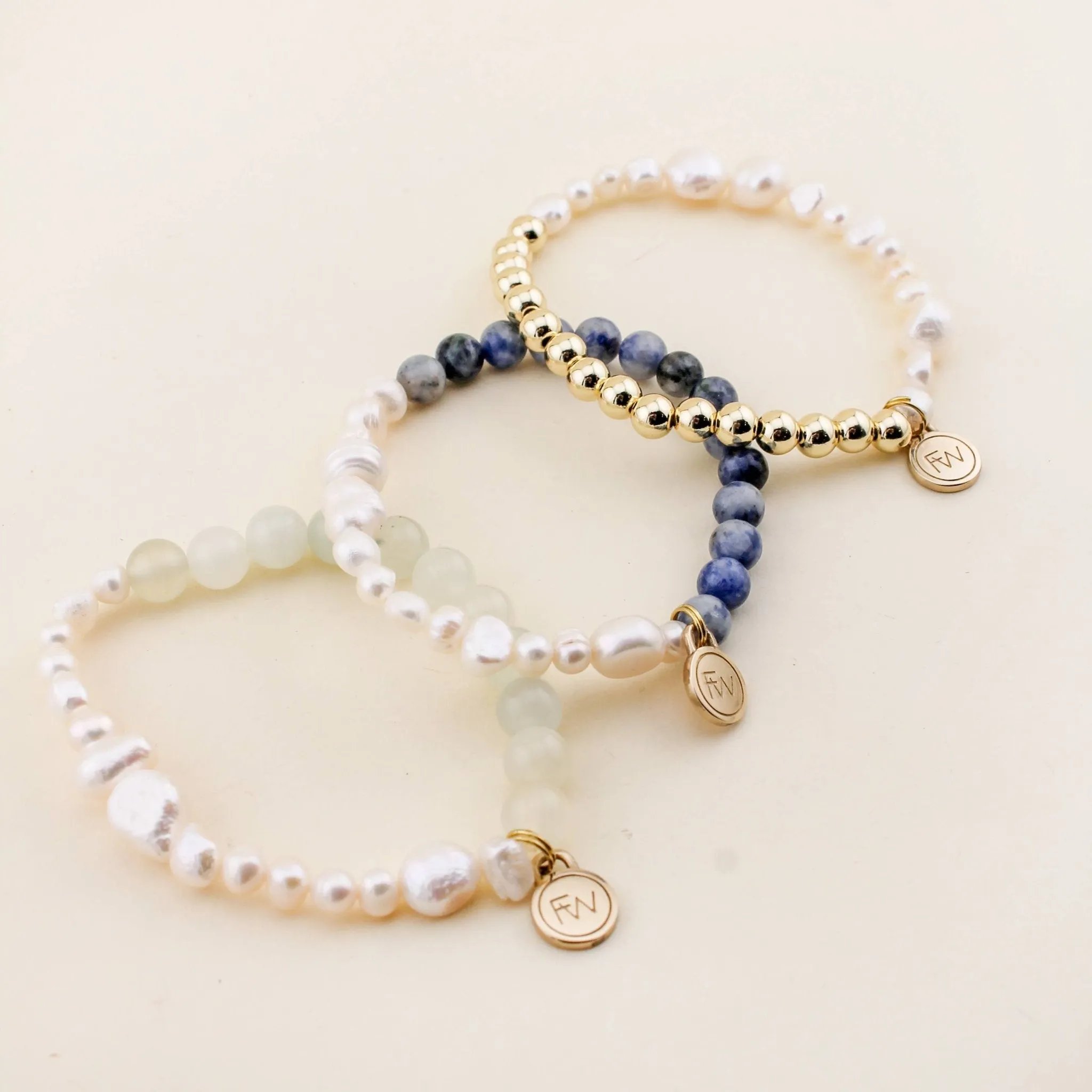 Seafoam Jade and Pearl Beaded Bracelet