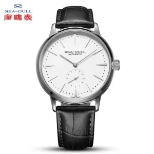 Seagull automatic mechanical watch with seconds sub dial at 6o'clock. 40mm diameter 10mm thickness. Calibre : ST17 Model 819.12.6075 (white) 819.22.6075 (Brown)