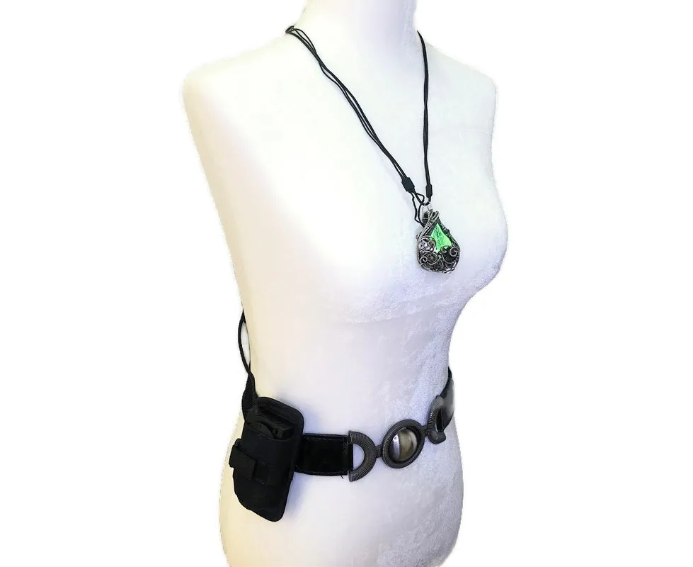 Seasonal Colors Leaf Necklace with Upcycled Electronic and Watch Parts, Steampunk/Cyberpunk Fusion