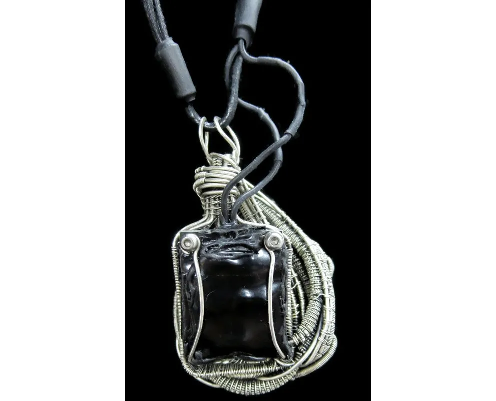 Seasonal Colors Leaf Necklace with Upcycled Electronic and Watch Parts, Steampunk/Cyberpunk Fusion