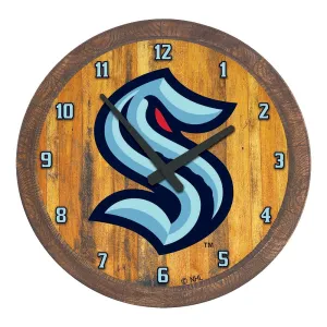 Seattle Kraken: "Faux" Barrel Top Wall Clock