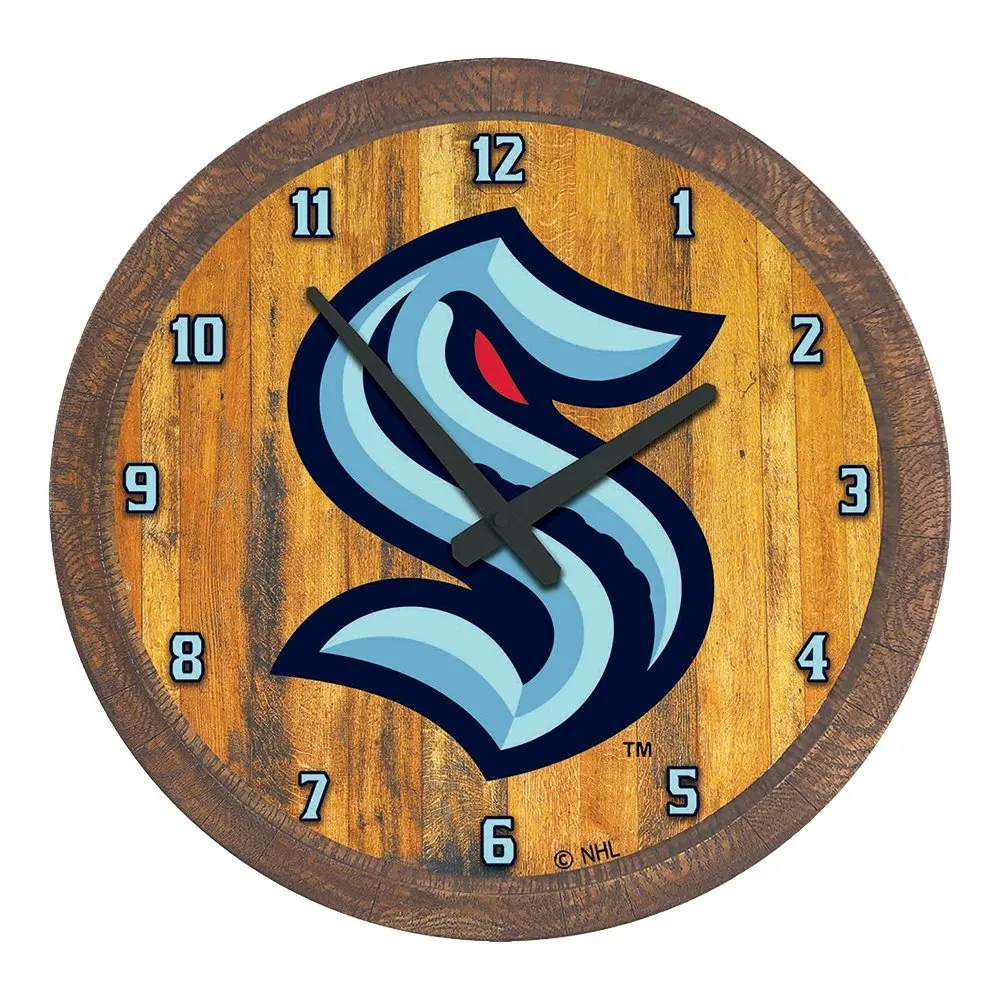 Seattle Kraken: "Faux" Barrel Top Wall Clock
