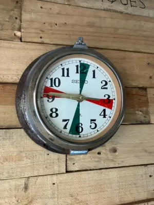 Seiko Salvaged Ships Radio Dial Clock Polished Marine Salvage