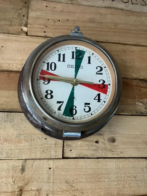 Seiko Salvaged Ships Radio Dial Clock Polished Marine Salvage