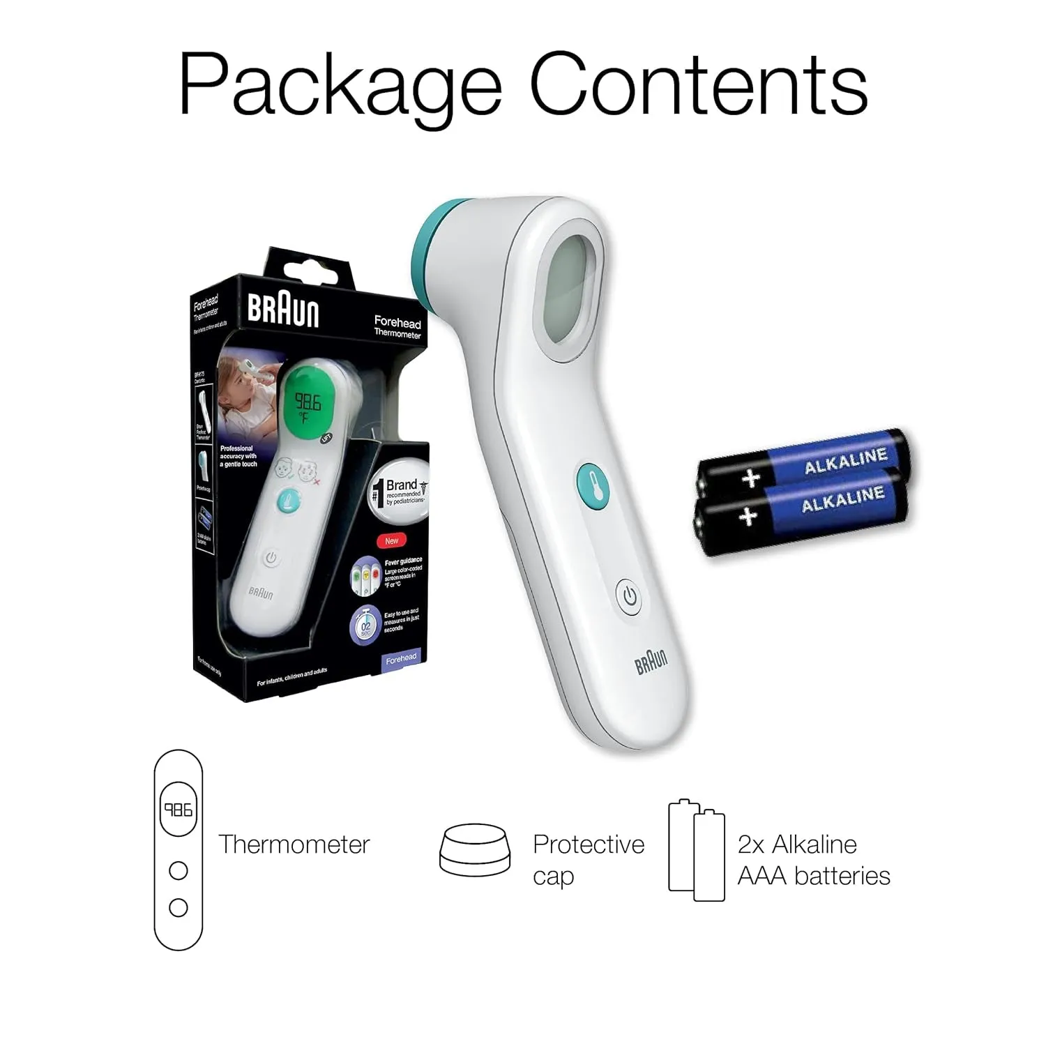 Sensian Contact 5 Forehead Thermometer - Gentle Digital Thermometer with Professional Accuracy and Color Coded Temperature Guidance for All Ages, FSA and HSA Eligible