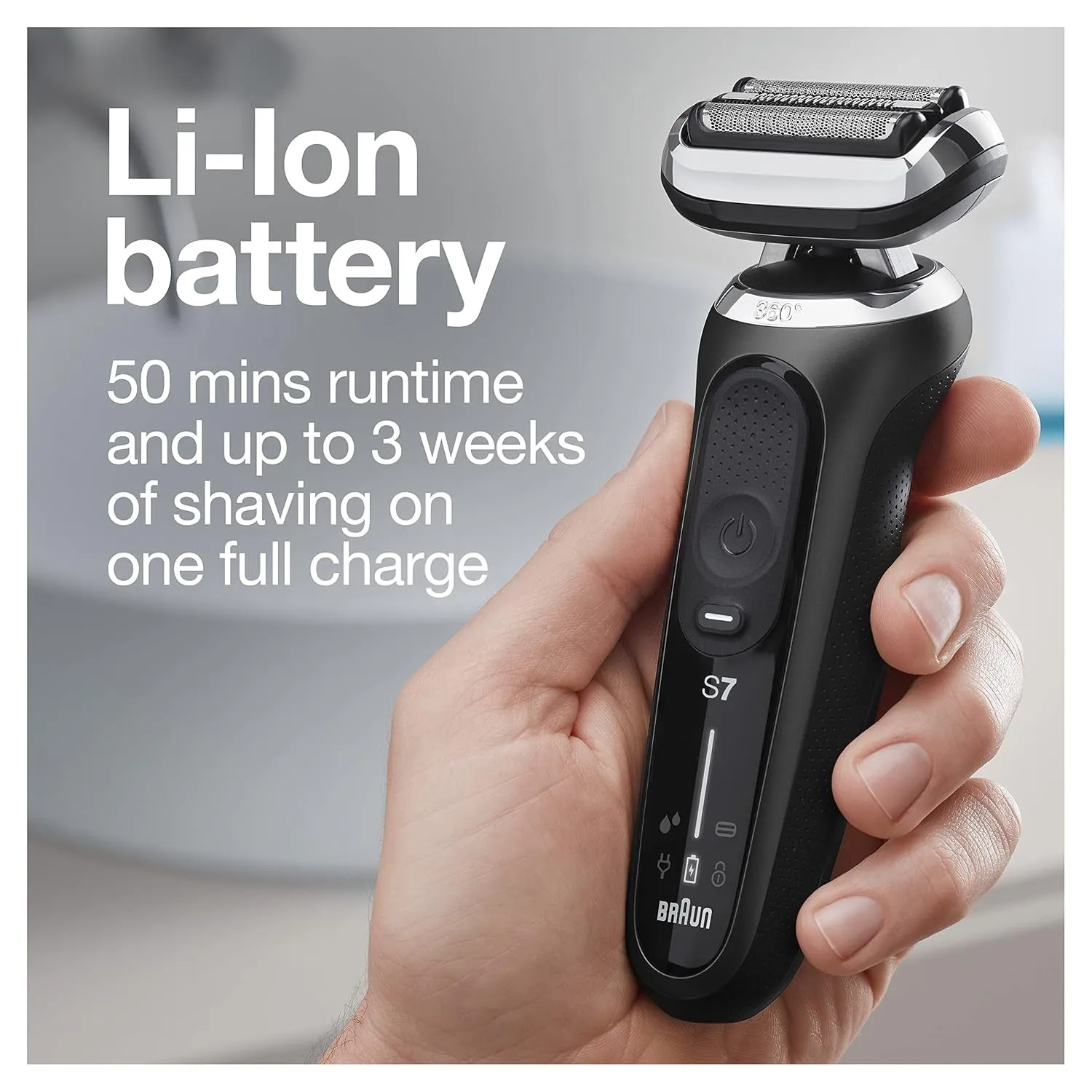 Series 7 7075Cc Electric Razor for Men with Smartcare Center, Beard Trimmer, Wet & Dry, Rechargeable, Cordless Foil Shaver, Black