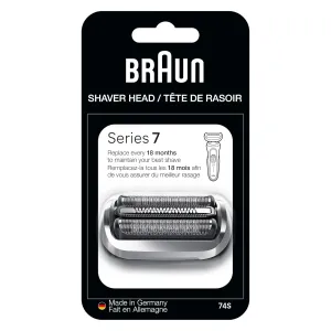Series 7 Electric Shaver Replacement Head, Easily Attach Your Shaver Head for a Shave as Efficient as Day One, Compatible with New Generation Series 7 Shavers, 74S, Silver
