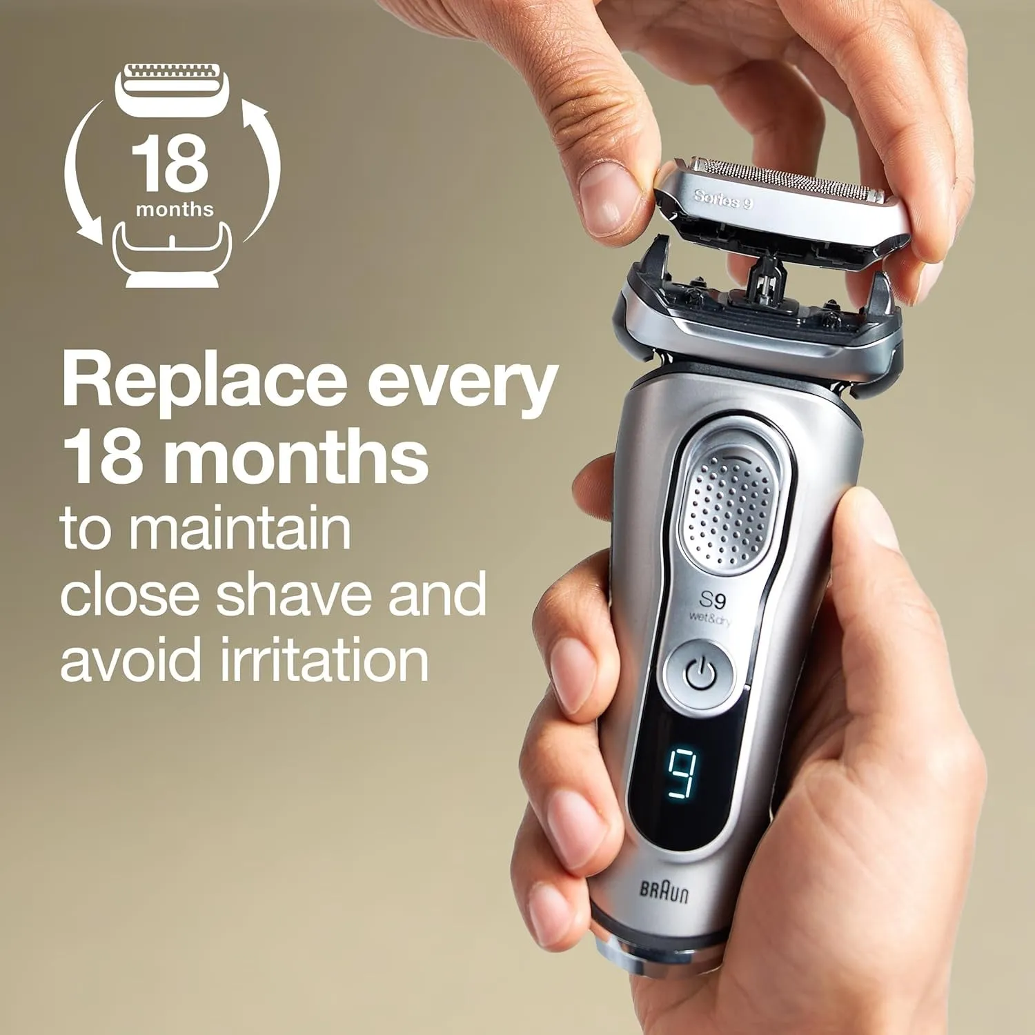 Series 9 Electric Shaver Replacement Head - 92S - Compatible with All Series 9 Electric Razors 9290Cc, 9291Cc, 9370Cc, 9293S, 9385Cc, 9390Cc, 9330S, 9296Cc