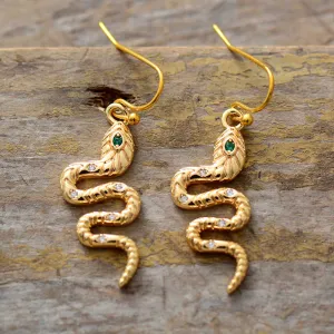 Serpent Studded Dangle Earrings